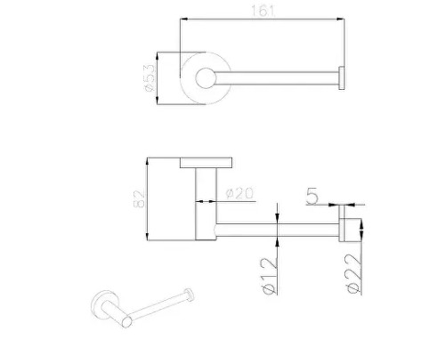 Держатель туалетной бумаги AQUAme Trento AQM7208CR цвет Хром