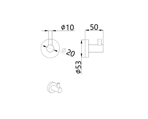 Крючок AQUAme Trento AQM7201MB цвет Черный матовый