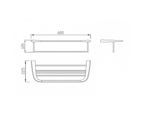 Полка для полотенец Abber Nord AA1554B Черная матовая