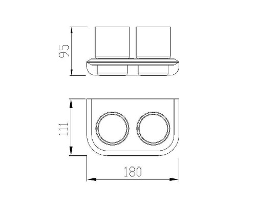 Стакан для зубных щеток Abber Nord AA1557 двойной Хром