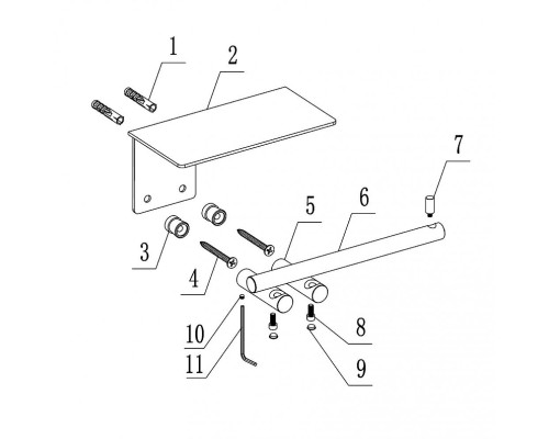 Держатель туалетной бумаги Abber Osten 316 AA1830BGG с полкой цвет Оружейная сталь брашированная