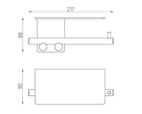 Держатель туалетной бумаги Abber Osten 316 AA1830BGG с полкой цвет Оружейная сталь брашированная