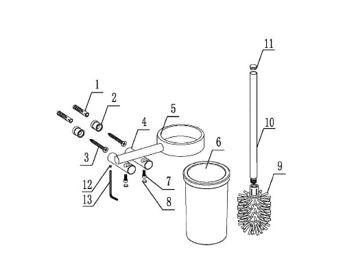 Ершик для унитаза Abber Osten 316 AA1832BGG цвет Оружейная сталь брашированная