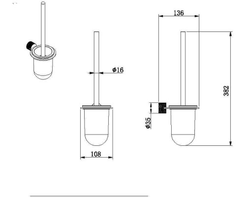 Ершик для унитаза Allen Brau Priority 6.31C09-BN цвет Никель