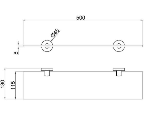 Стеклянная полка Allen Brau Priority 6.31013-31 Черная матовая