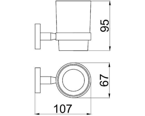 Стакан для зубных щеток Allen Brau Priority 6.31002-31 Белый Черный матовый