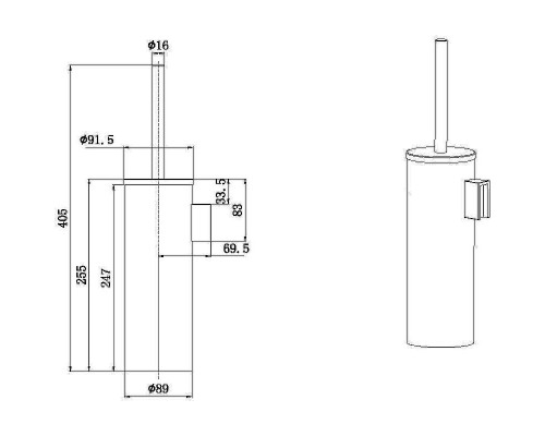 Ершик для унитаза Allen Brau Priority 6.31A09-BN Никель брашированный