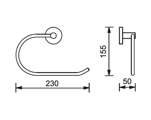 Полотенцедержатель Aquanet 4580 264910 Хром