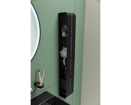 Металлическая полка Aquanet Магнум H 15х100 326457 Черная матовая