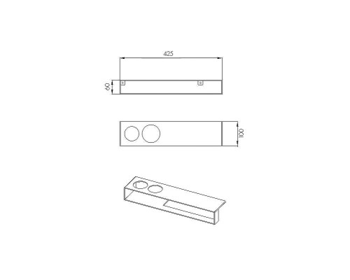 Подставка для стаканов Aquaton Лофт Урбан 1A255603LQX70 Черная матовая
