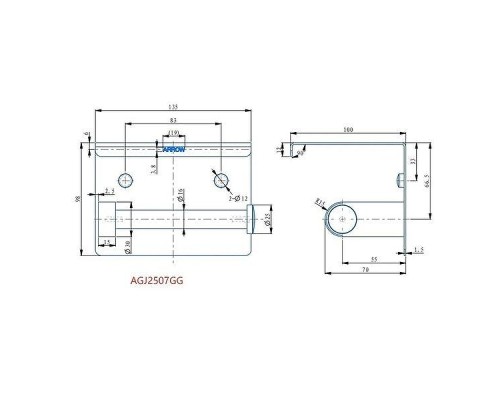 Держатель туалетной бумаги Arrow AGJ2507GG с полкой цвет Серый