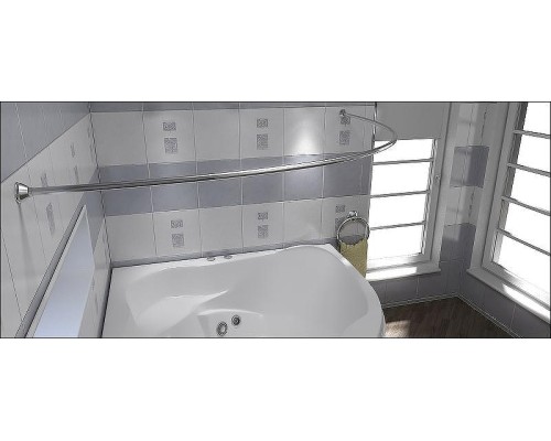 Карниз для ванны Bas Лагуна 170x110 КЗ00007 Хром