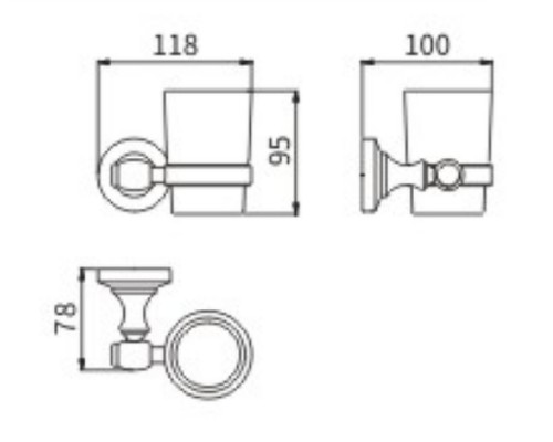 Стакан для зубных щеток CeramaLux 52002 цвет Хром