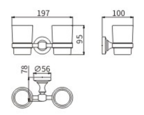 Стакан для зубных щеток CeramaLux 52003 цвет Хром