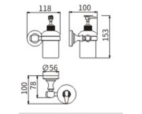 Дозатор для жидкого мыла CeramaLux 52012 цвет Хром