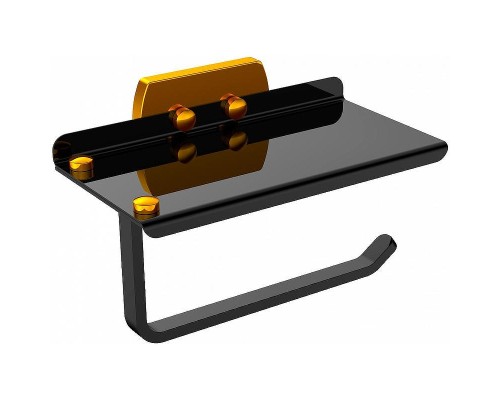 Держатель туалетной бумаги CeramaLux Azzuro 95607D Черный Золото