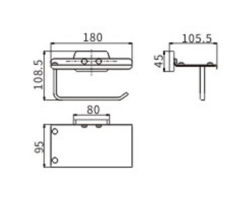 Держатель туалетной бумаги CeramaLux Azzuro 95607D Черный Золото