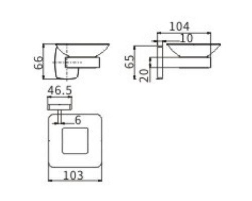 Мыльница CeramaLux Cube 12604 Хром