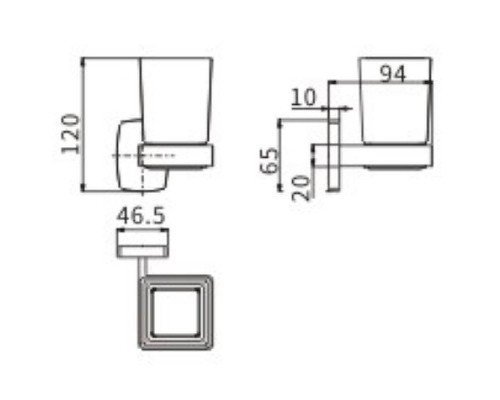 Стакан для зубных щеток CeramaLux Cube 12602 Хром