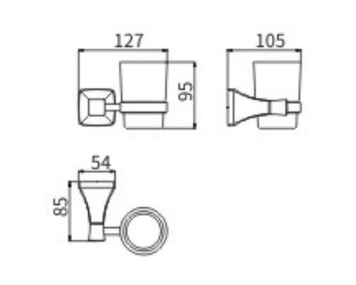 Стакан для зубных щеток CeramaLux Domino 95402 Хром