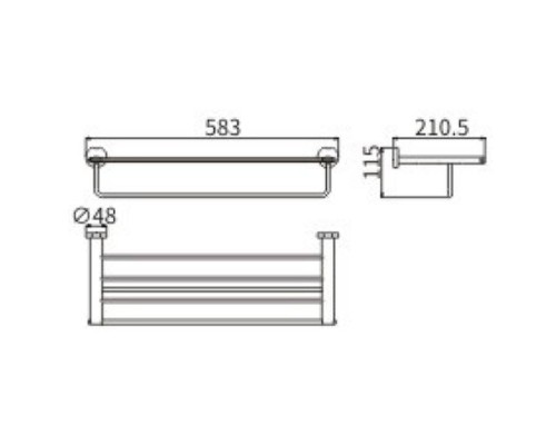 Полка для полотенец CeramaLux Loft 53910 Хром