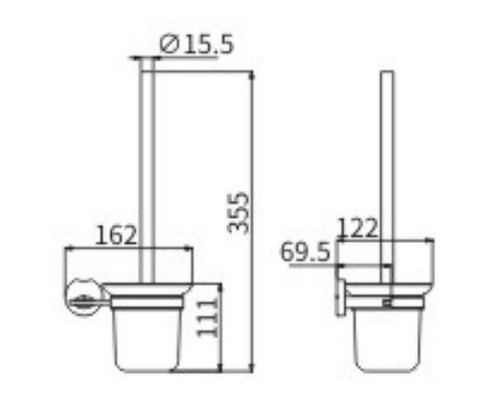 Ершик для унитаза CeramaLux Loft 53913 Хром