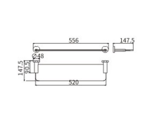 Стеклянная полка CeramaLux Loft 53911 Хром