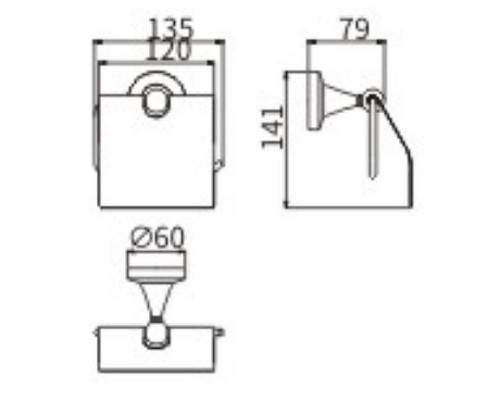 Держатель туалетной бумаги CeramaLux Luxury 57507 с крышкой Черный Золото