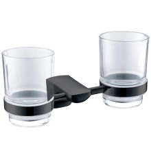 Стакан для зубных щеток CeramaLux Monelli 70003 двойной Черный матовый