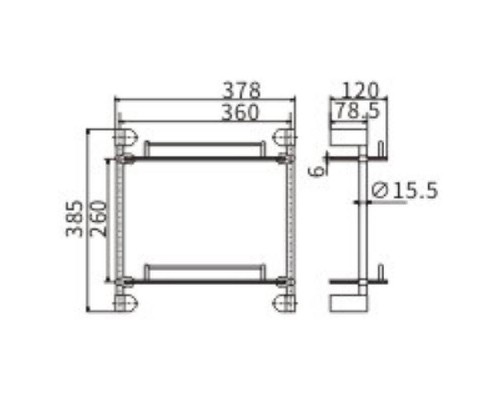 Стеклянная полка CeramaLux Neo 51015 Хром
