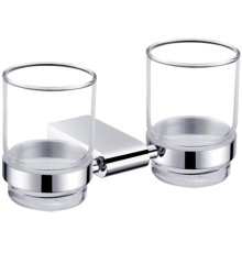 Стакан для зубных щеток CeramaLux Neo 51003 двойной Хром