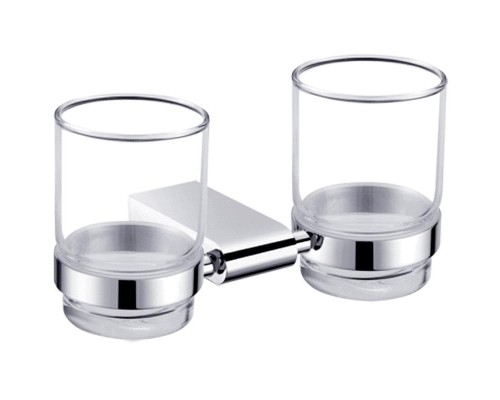 Стакан для зубных щеток CeramaLux Neo 51003 двойной Хром