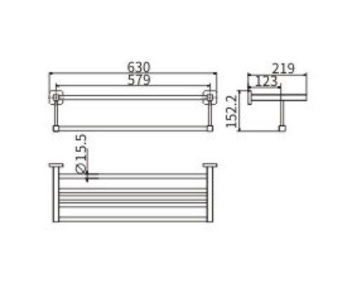 Полка для полотенец CeramaLux Quadro 61910 Хром