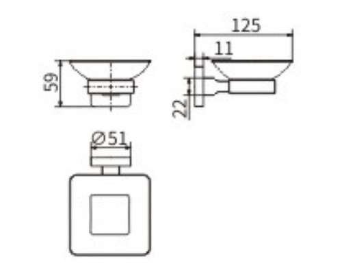 Мыльница CeramaLux Quadro 61904A Хром