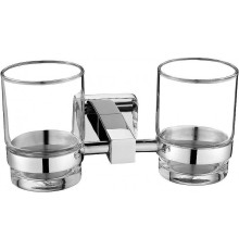 Стакан для зубных щеток CeramaLux Quadro 61903 двойной Хром