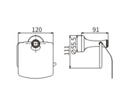 Держатель туалетной бумаги CeramaLux Valencia 88507G с крышкой Золото