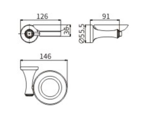 Мыльница CeramaLux Valencia 88504G Золото