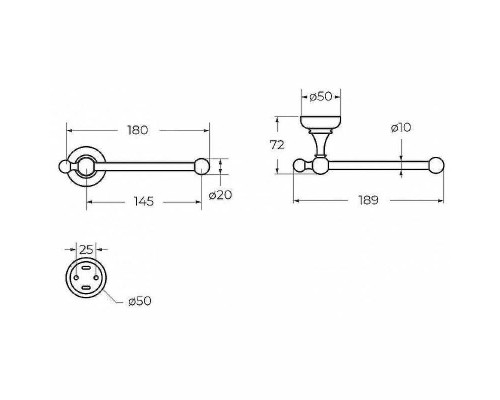 Держатель туалетной бумаги Cezares Aphrodite APHRODITE-TH04-02-M Бронза
