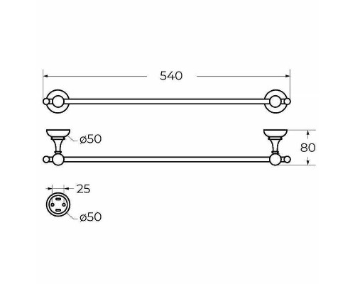 Полотенцедержатель Cezares Aphrodite APHRODITE-TH06-01-M Хром
