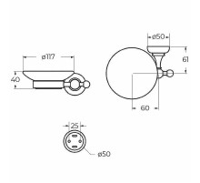 Мыльница Cezares Aphrodite APHRODITE-SODS-03/24-Sw Золото 24 карат с кристаллом Swarovski