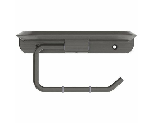 Держатель туалетной бумаги Cezares Liner LINER-PHM-GM с полкой Оружейная сталь