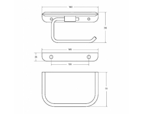 Держатель туалетной бумаги Cezares Liner LINER-PHM-GM с полкой Оружейная сталь