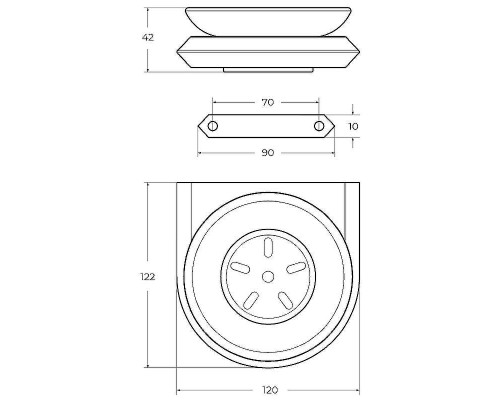 Мыльница Cezares Liner LINER-SODS-01 Хром