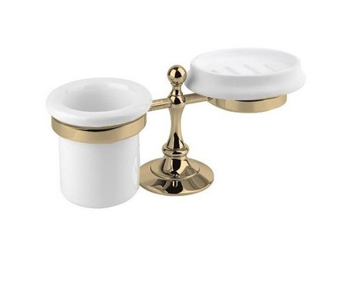 Стакан и мыльница Cezares OLIMP-STT-02-M Бронза Белая