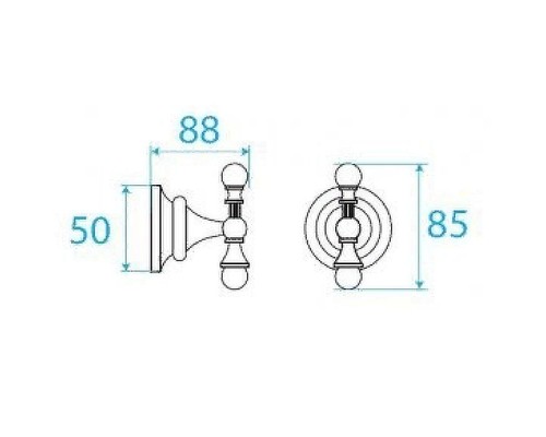 Крючок Cezares Olimp OLIMP-HK-03/24-M Золото 24 карат