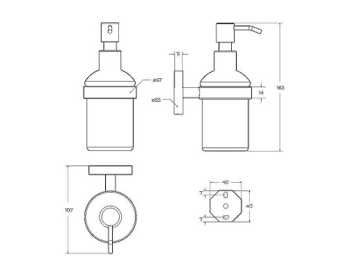 Дозатор для жидкого мыла Cezares Relax RELAX-SOIS-V-NOP Черный матовый
