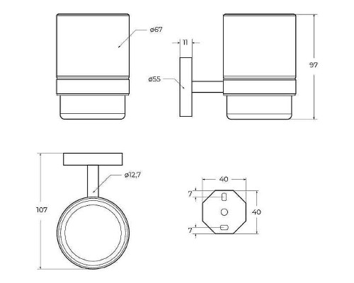 Стакан для зубных щеток Cezares Relax RELAX-TUMS-01 Хром