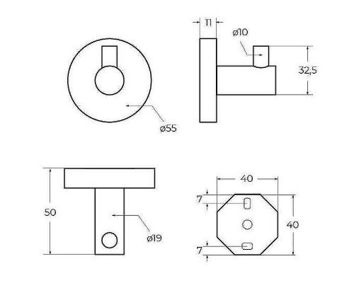Крючок Cezares Relax RELAX-HK-BORO Брашированное золото