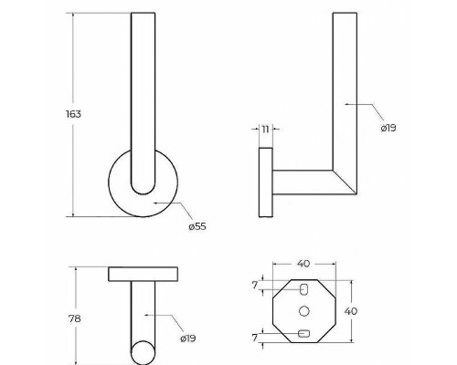 Держатель запасного рулона Cezares Relax RELAX-PHV-NOP Черный матовый