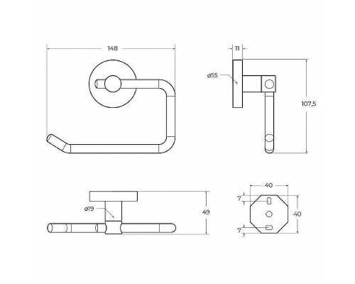 Держатель туалетной бумаги Cezares Relax RELAX-PH1-IN Сатин